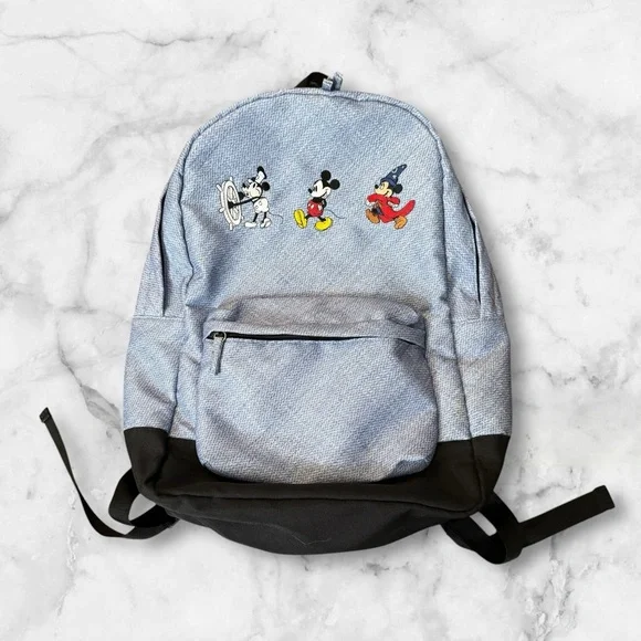 Disney | Bags | Disney Mickey Mouse Backpack Denim Effect  display picture 2